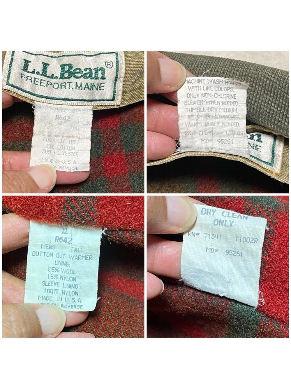 L.L. Bean Jacket Men's XL Tall Distressed Olive Green Barn Chore Coat lined - Picture 15 of 15